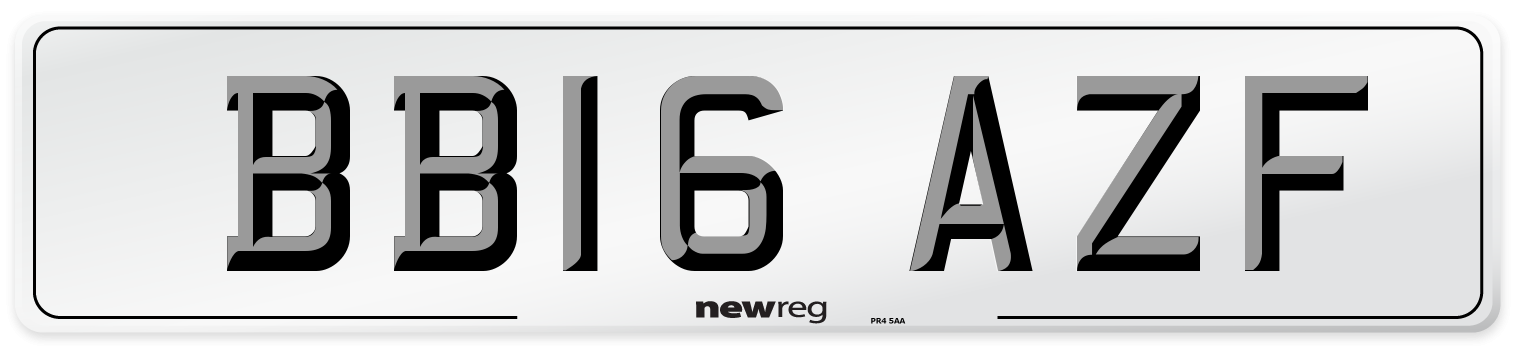 BB16 AZF Number Plate from New Reg